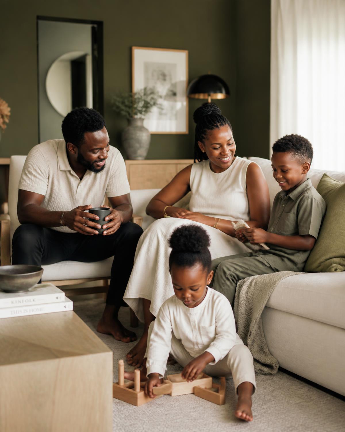 A family spending calm, connected time together