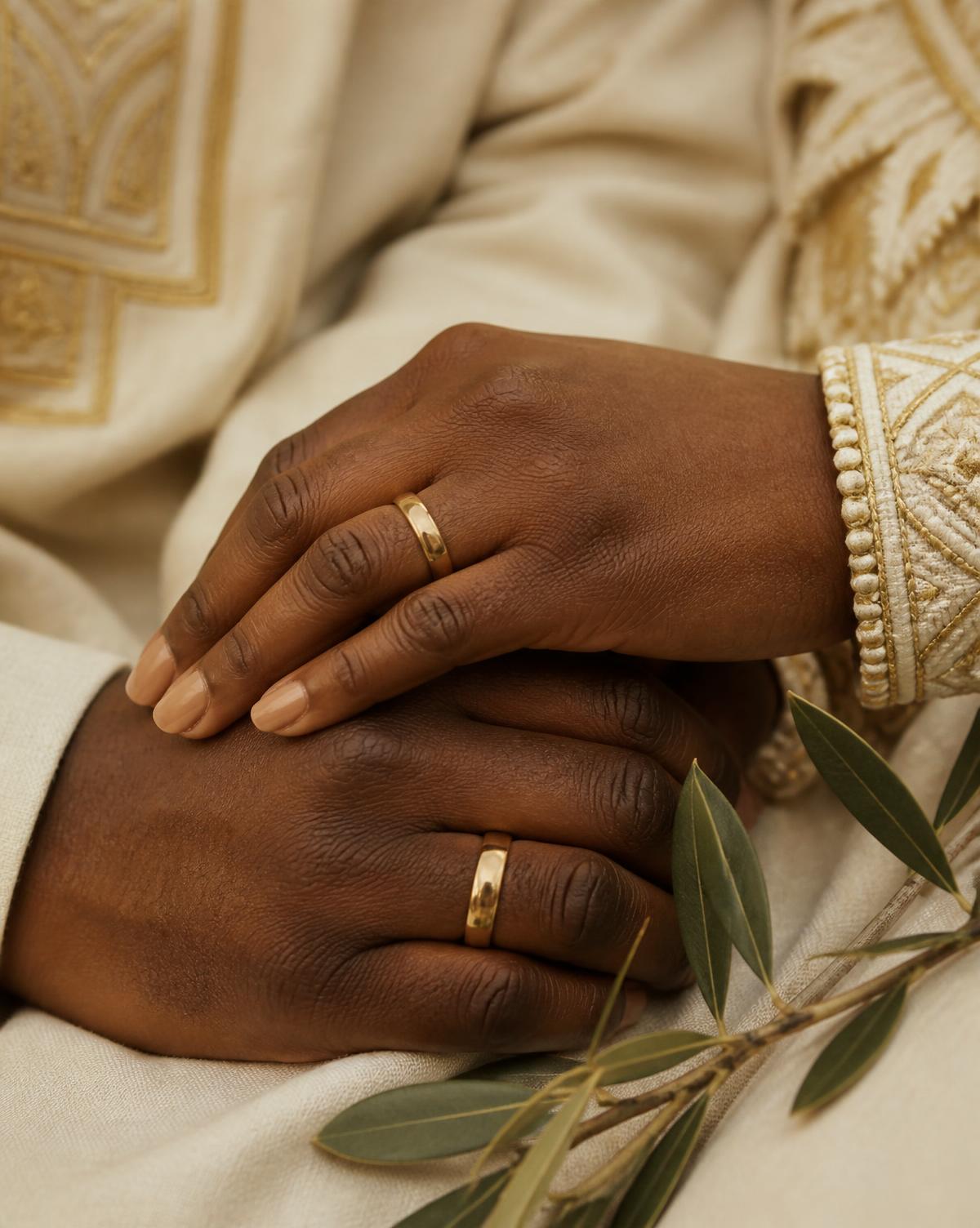 A marriage ceremony held in natural light
